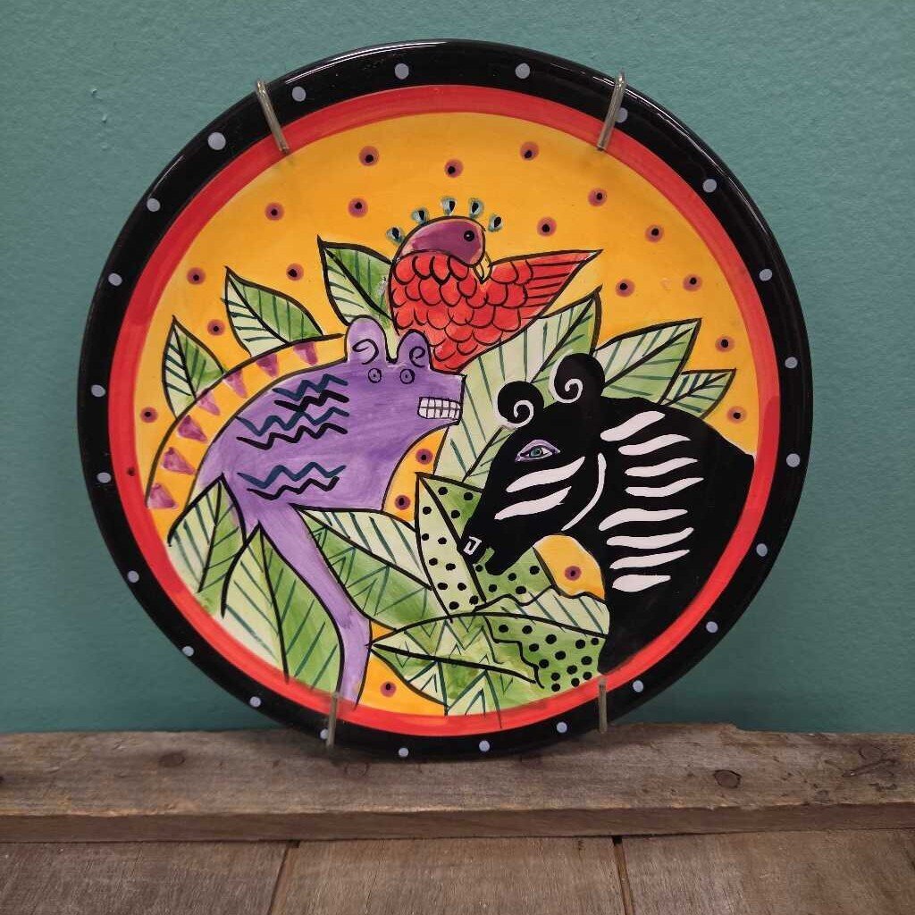Laurel Burch Hand Painted Decorative Ceramic Plate