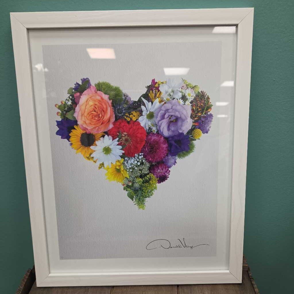 Heart of Flowers by Donald Verge - Framed Print