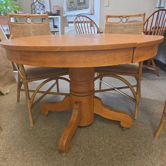 "The Perfection" Expandable Oak Dining Table by A.J. Johnson & Sons Furniture