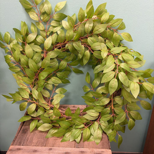 Faux Green Leaf Wreath