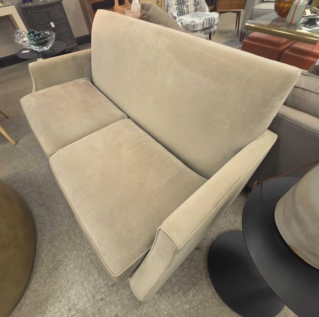 Crate & Barrel Micro Velvet Two-Cushion Loveseat