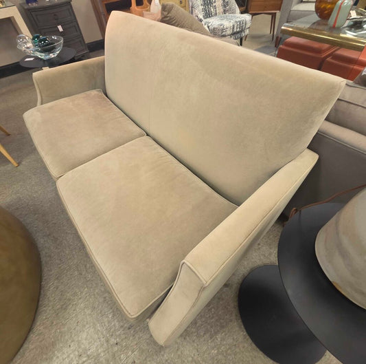 Crate & Barrel Micro Velvet Two-Cushion Loveseat