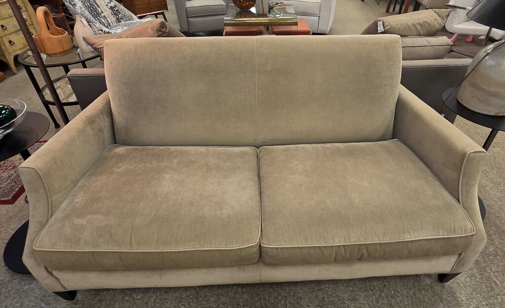 Crate & Barrel Micro Velvet Two-Cushion Loveseat