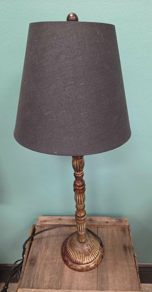 Vintage Ornate Brass 3-Way Table Lamp