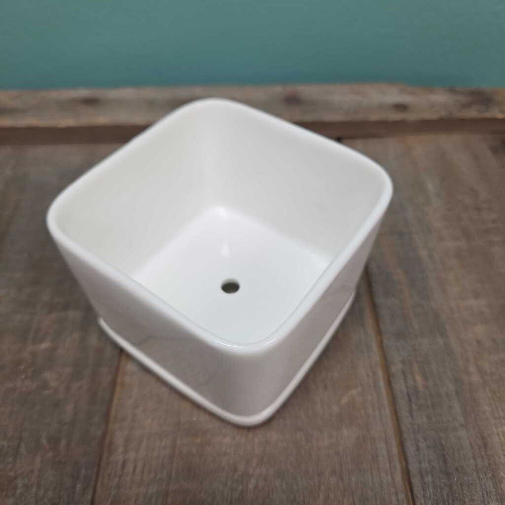 Ceramic Square Mini Planter with Saucer