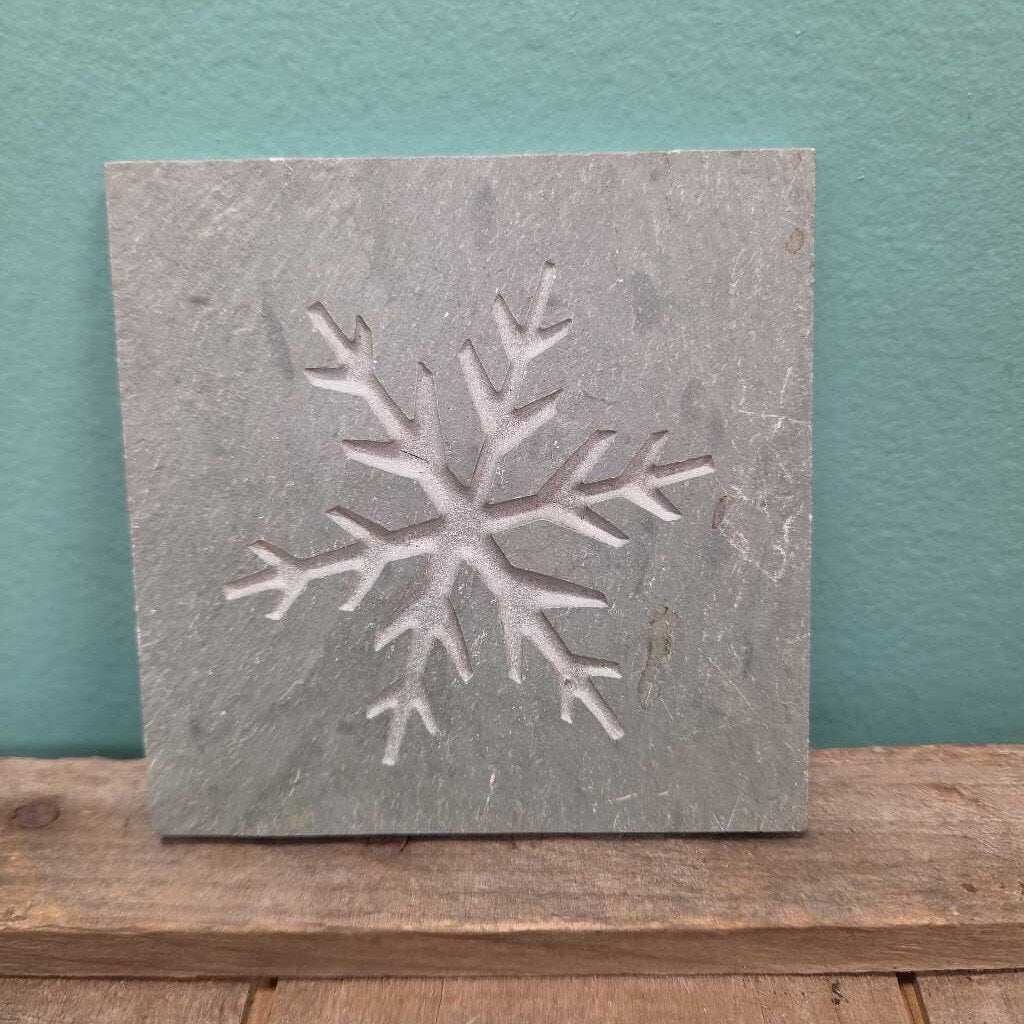 Etched Snowflake Stone Coaster
