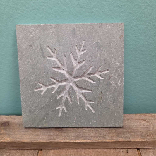 Etched Snowflake Stone Coaster