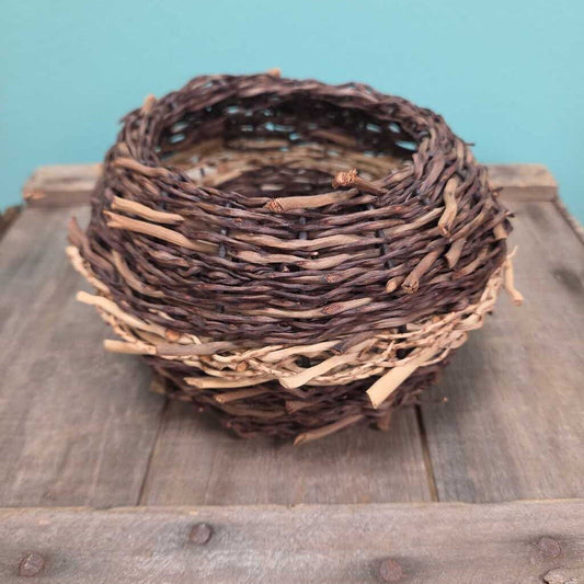 Hand Woven Rustic Twig Bird's Nest Basket