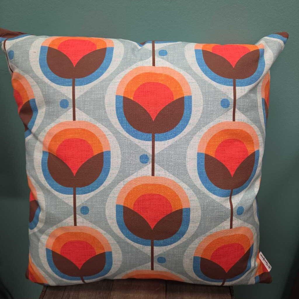 Spoonflower Damask Retro Floral Pillow