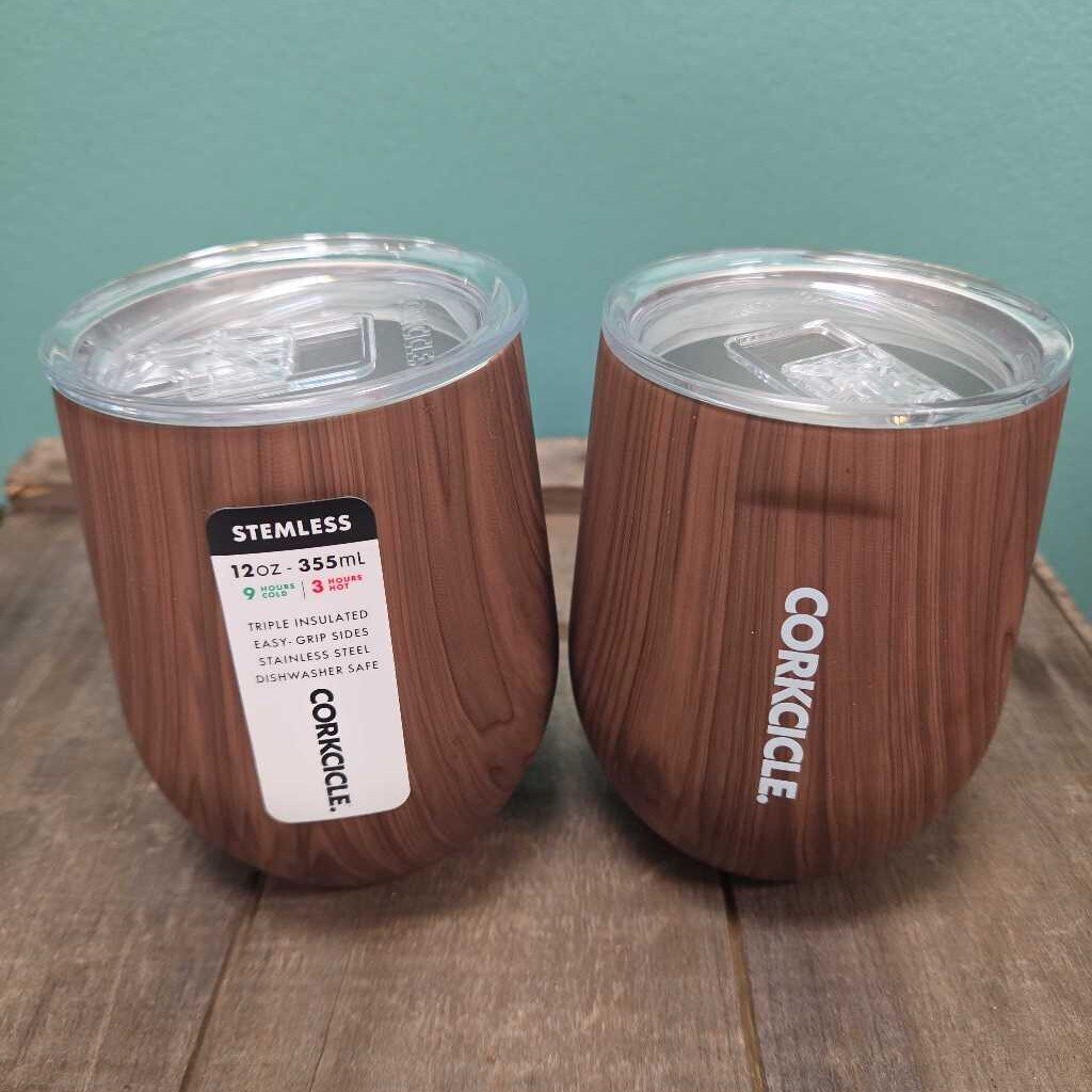 Corkcicle 12oz Stemless Stainless Steel Wine Tumbler with Lid - Set of 2