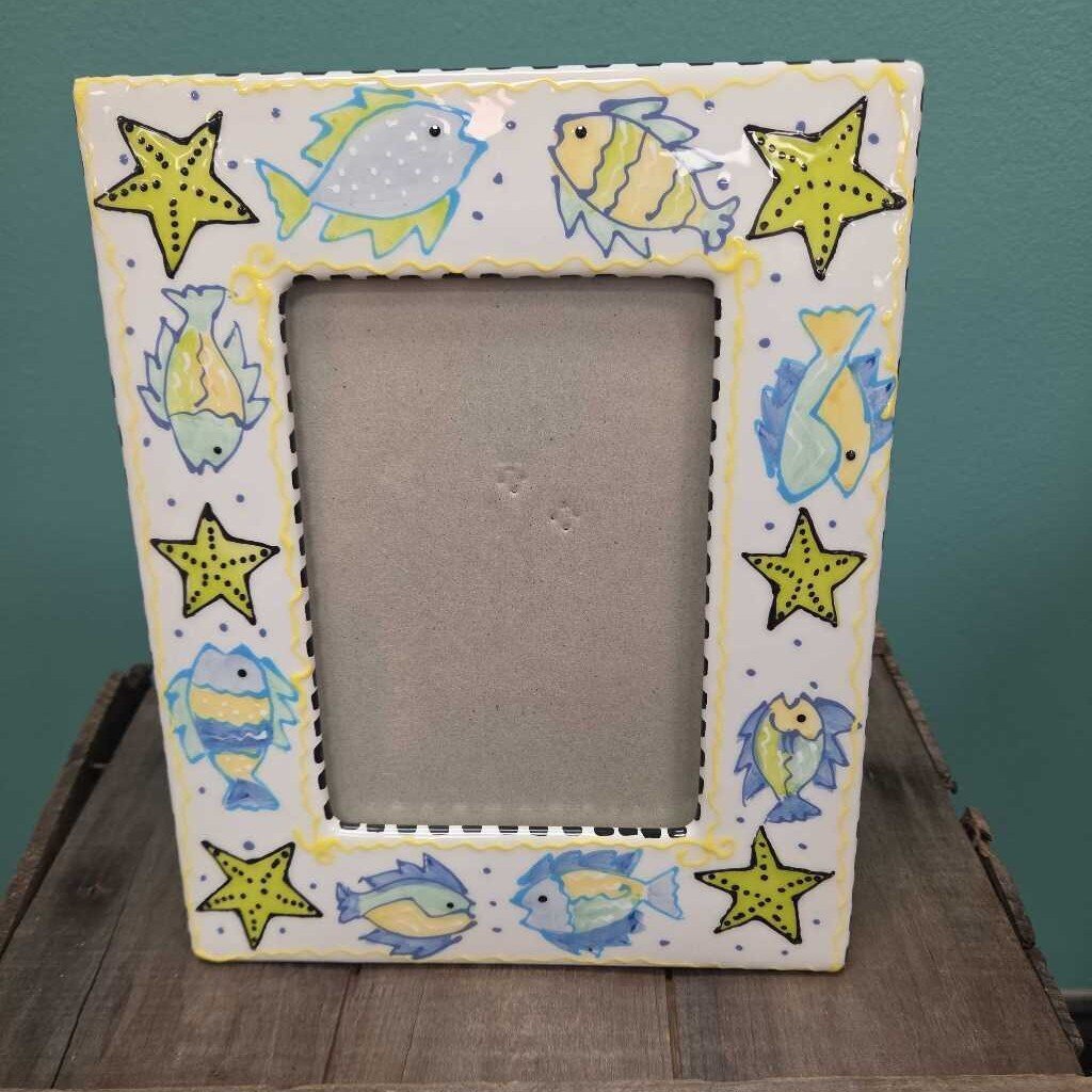 Ceramic Fish & Starfish 4x6 Picture Frame