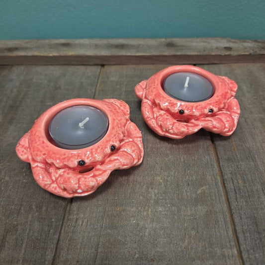 Yankee Candle Ceramic Crab Tealight Holders - Ser of 2