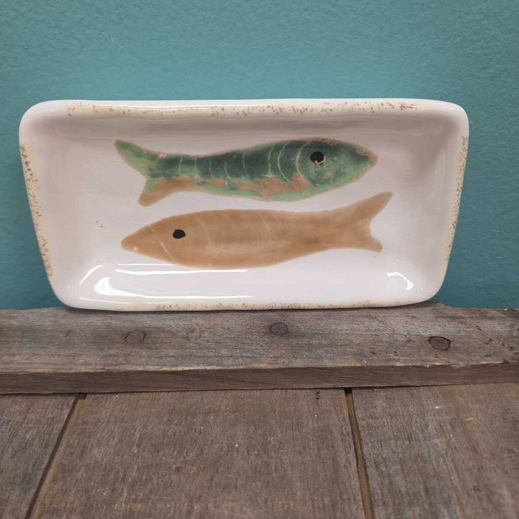 Mud Pie "Simply Fish" Ceramic Mini Dip Dish - Set of 2