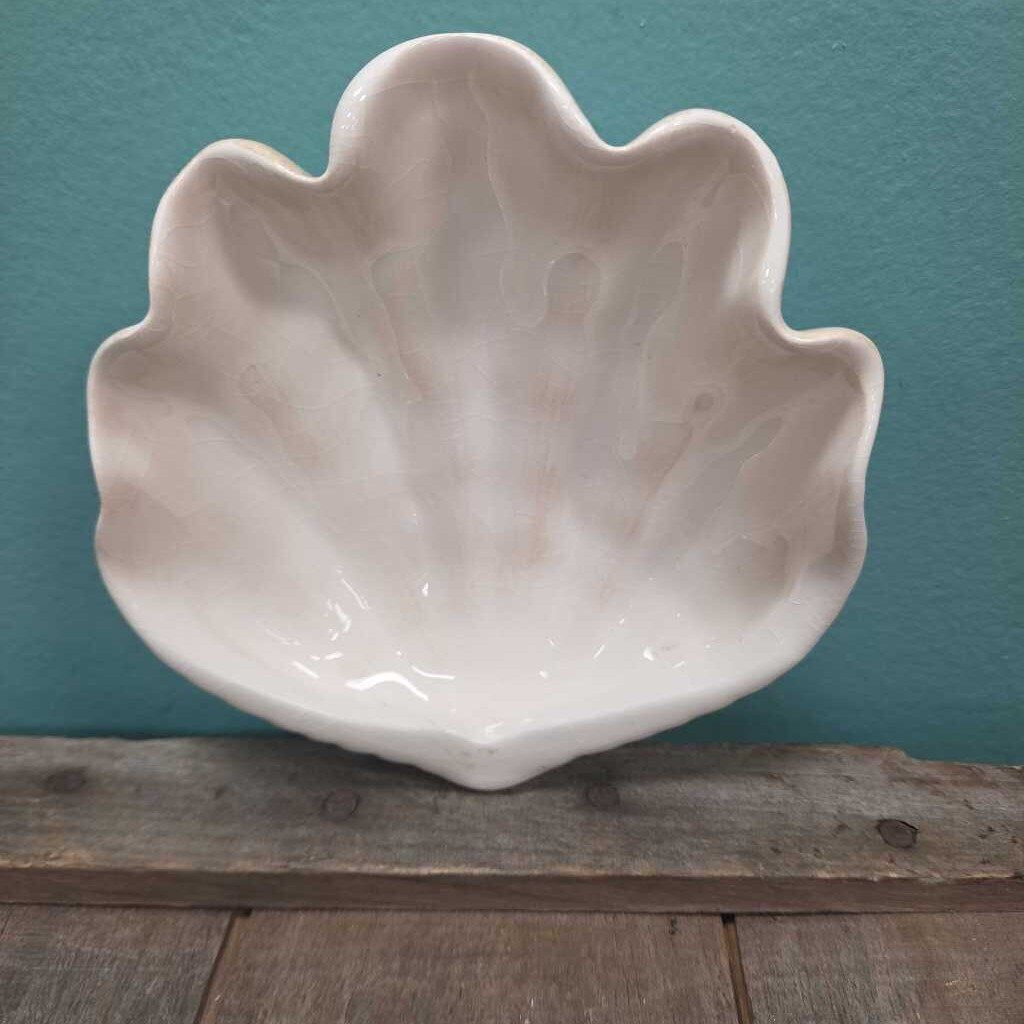 Glazed Ceramic Seashell Trinket Dish