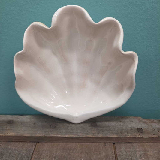 Glazed Ceramic Seashell Trinket Dish