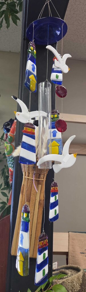 Lighthouse Glass Wind Chime