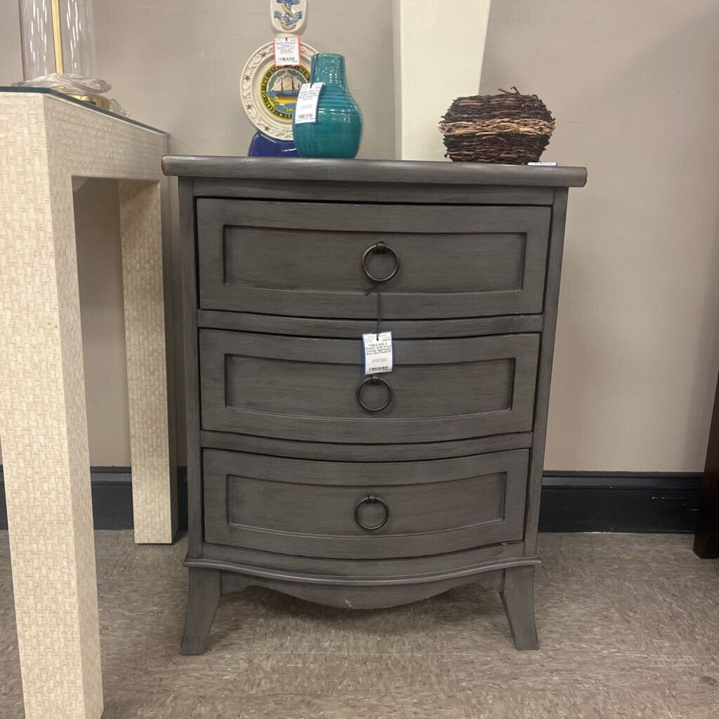 3-Drawer Solid Wood Vintage Nightstand