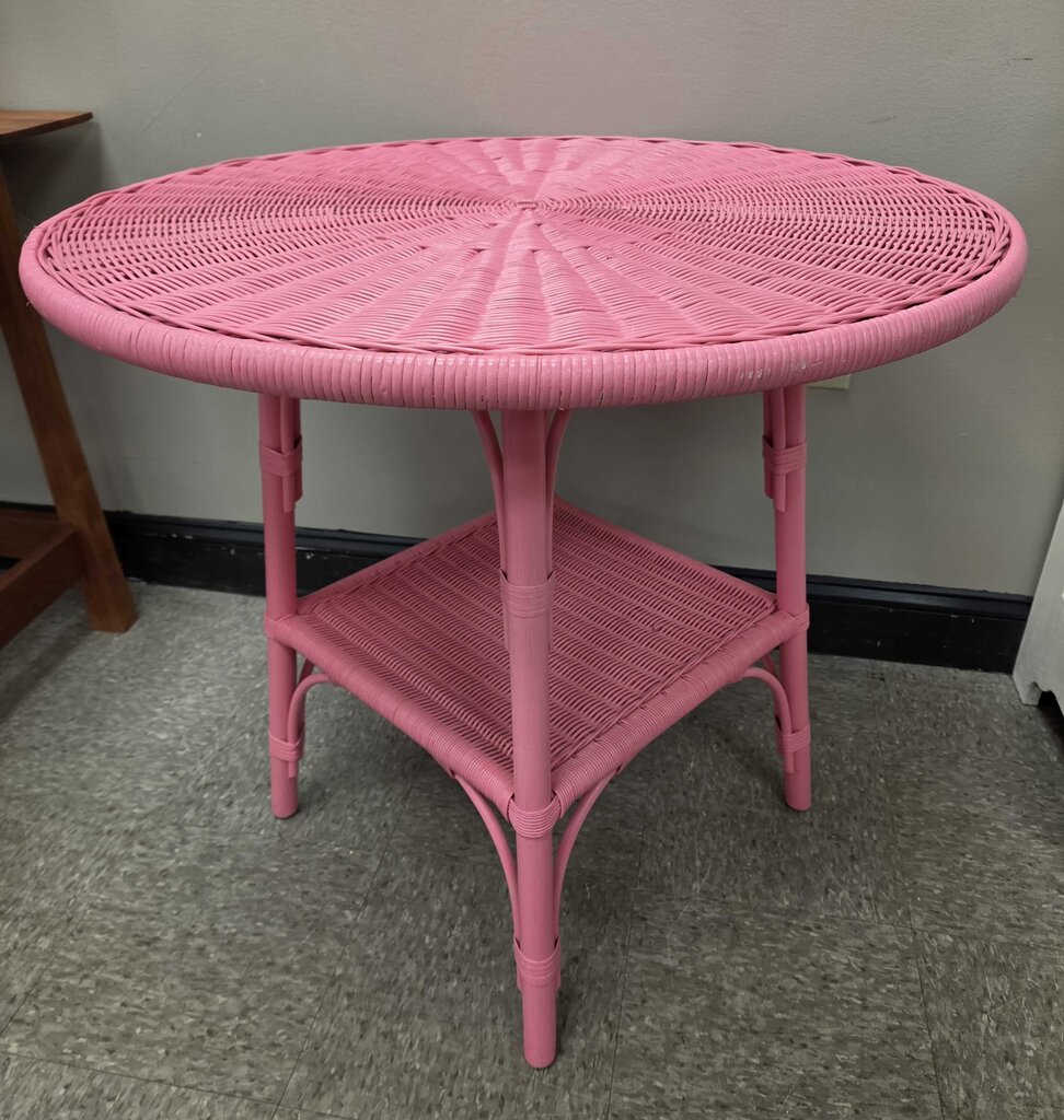 Pink Wicker Outdoor Bistro Table