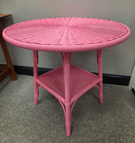 Pink Wicker Outdoor Bistro Table