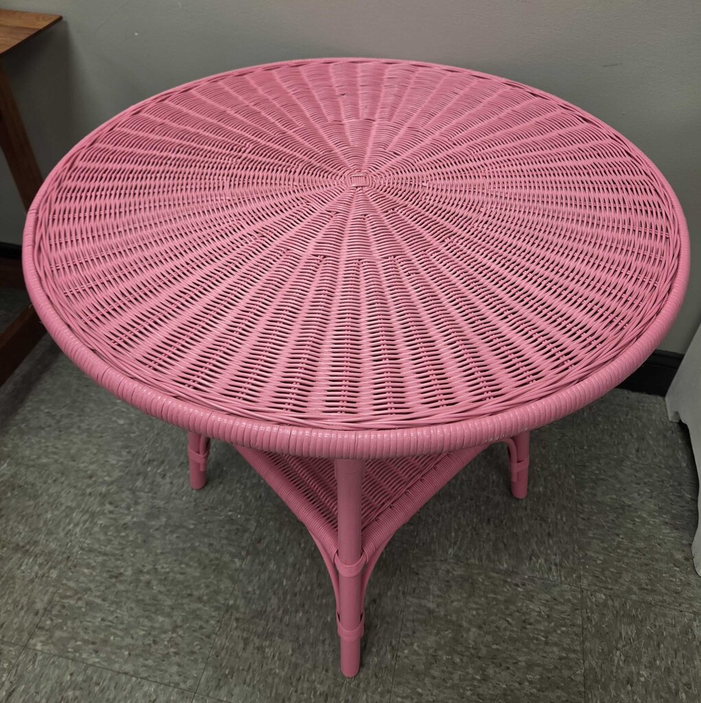 Pink Wicker Outdoor Bistro Table