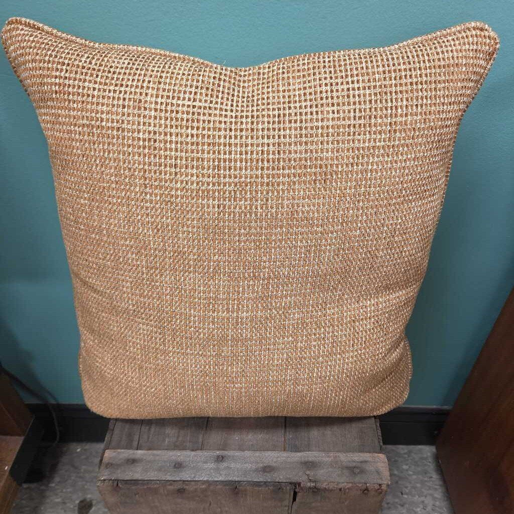Textured Beige Throw Pillow with Down Fill