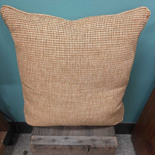 Textured Beige Throw Pillow with Down Fill