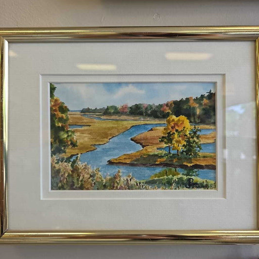 "A River Mosaic" - Kennebunk, ME by Pam Johnson - Original Watercolor on Paper