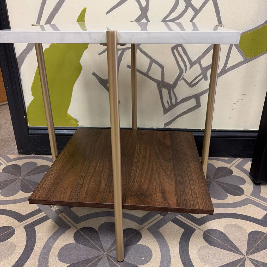 Walker Edison MCM Glam Square Side Table (2 available)