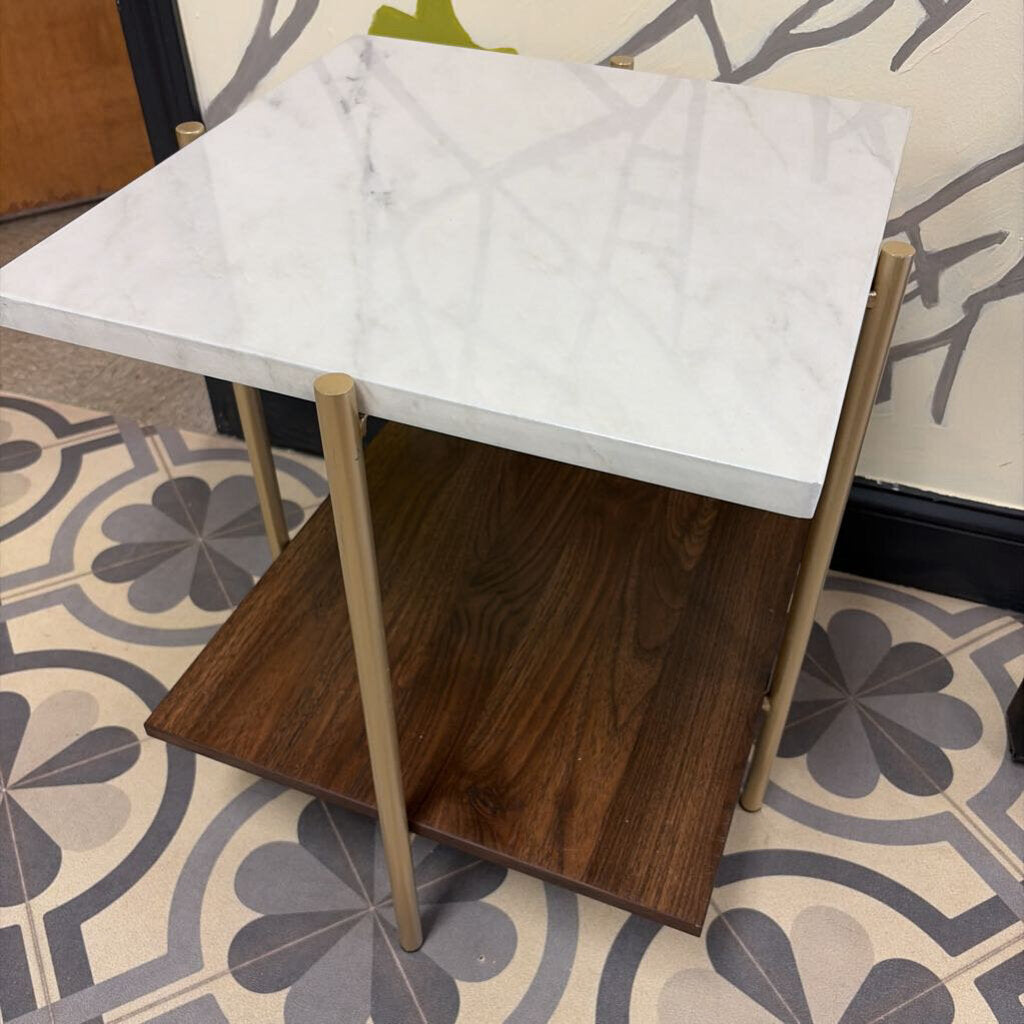 Walker Edison MCM Glam Square Side Table (2 available)