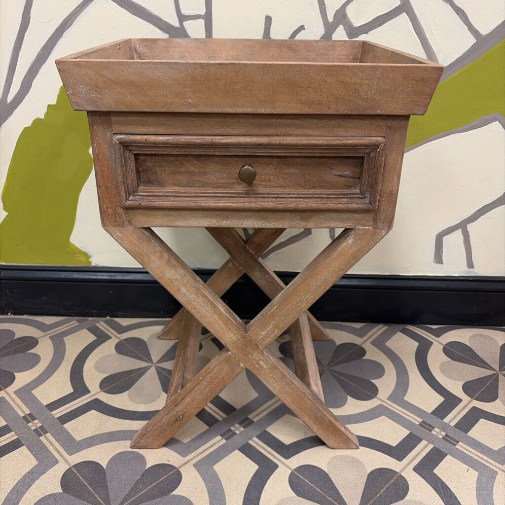Wooden Accent Table with Drawer
