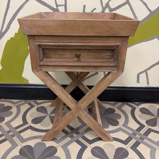 Wooden Accent Table with Drawer
