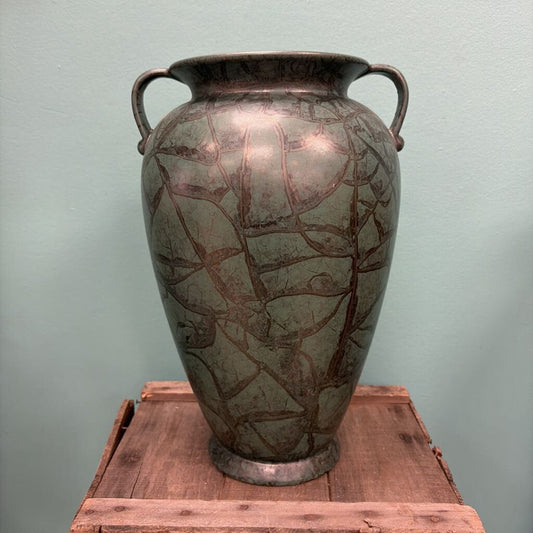 Vintage Ceramic Vase with Leaf Patternby Scheurik Keramik