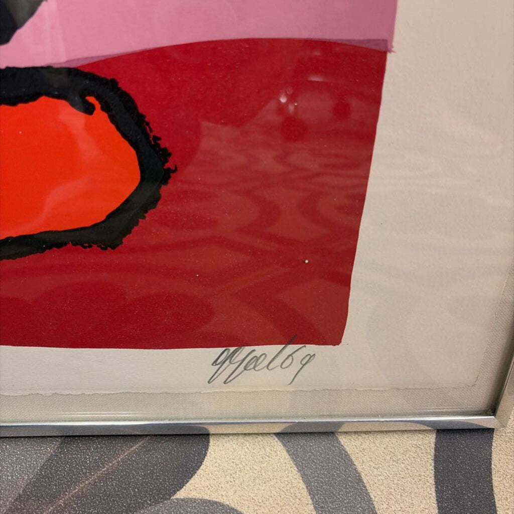 Karel Appel Framed Signed Abstract Cat Lithograph (72 of 100)