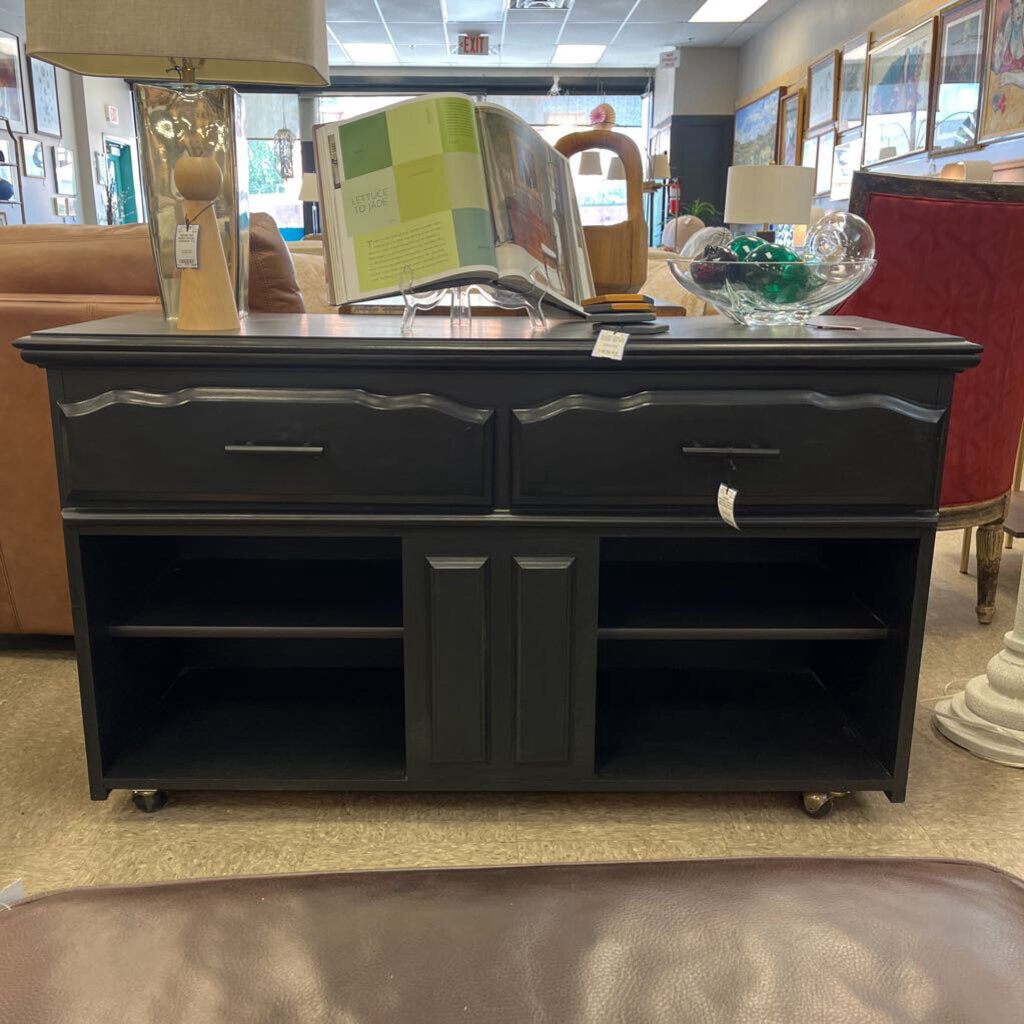 Refinished 2-Drawer Sideboard Console