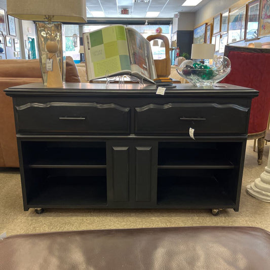 Refinished 2-Drawer Sideboard Console