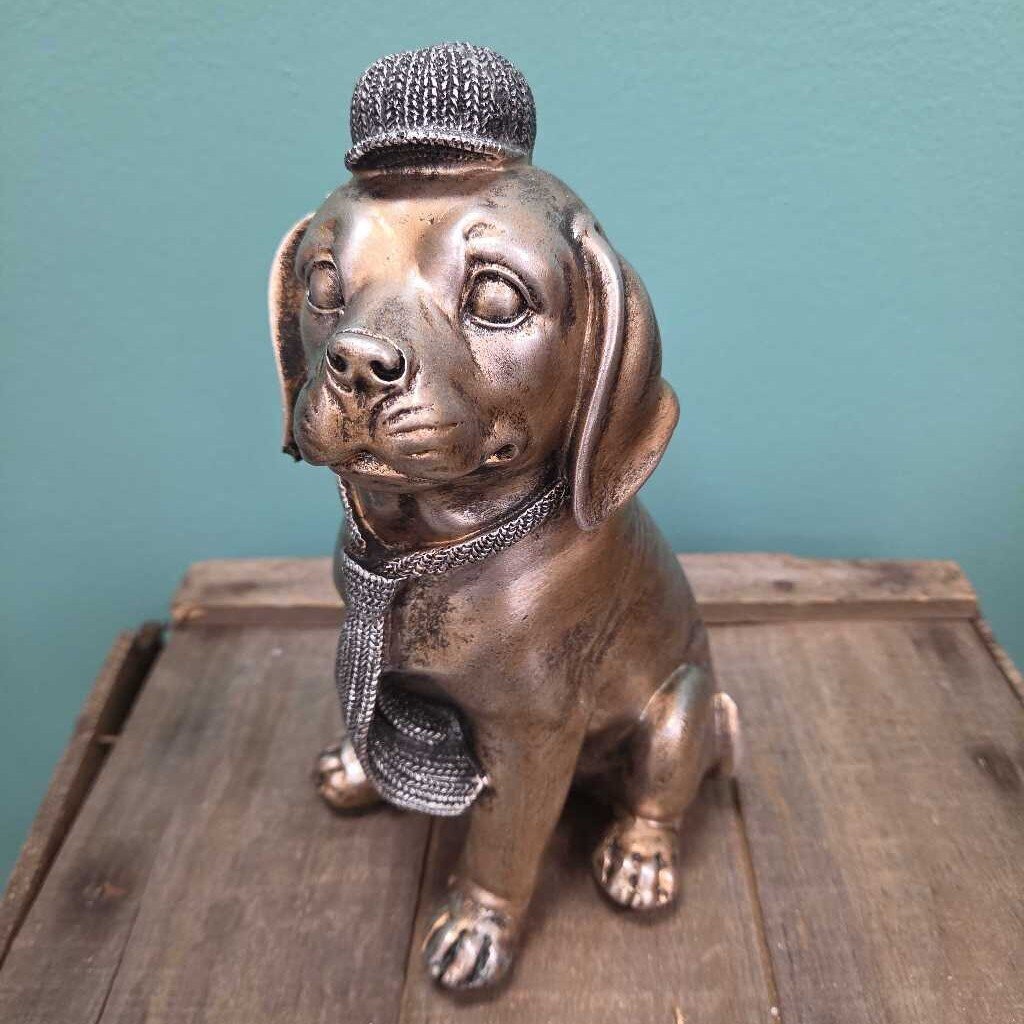 Bronze Finish Dog Figurine