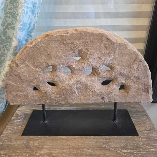 Indian Hand Carved Steon Jhali Window Fragment