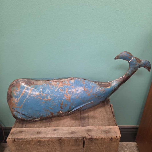 Reclaimed Metal Whale Sculpture