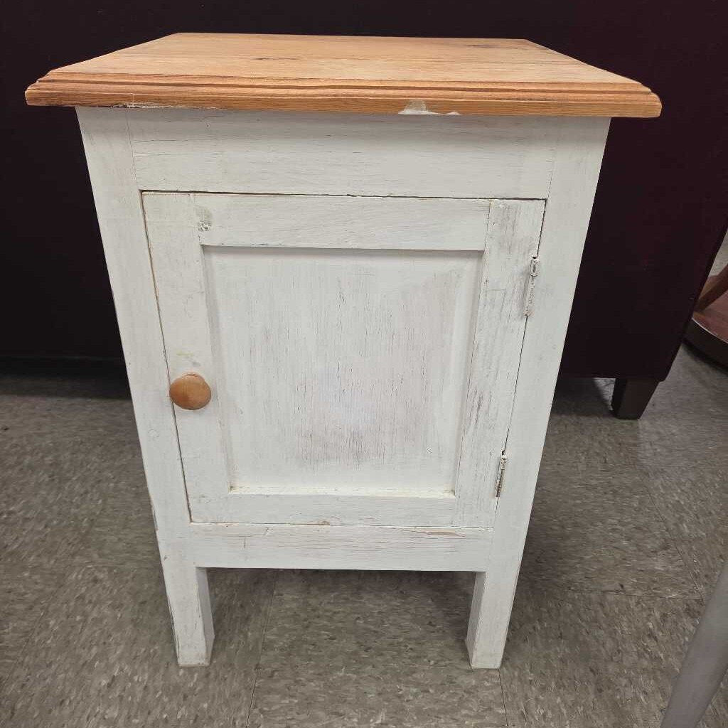 Solid Wood Shabby-Chic Cottage Style Single Door Cabinet