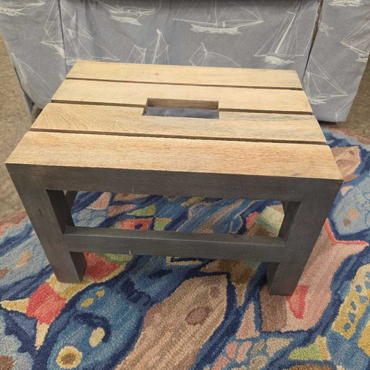Cottage Style Wood Slatted Foot Stool