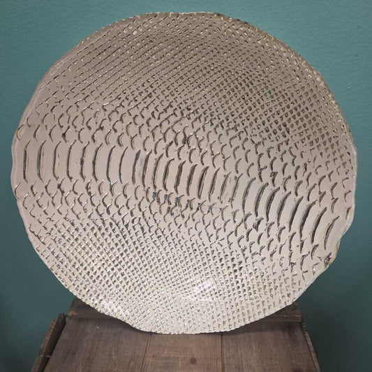 Glass Decorative Bowl w/Metallic Textured Design