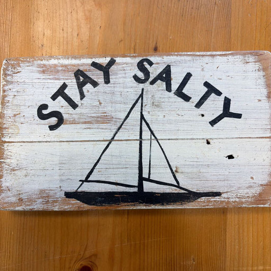 "Stay Salty" Hand Painted Wooden Wall Decor
