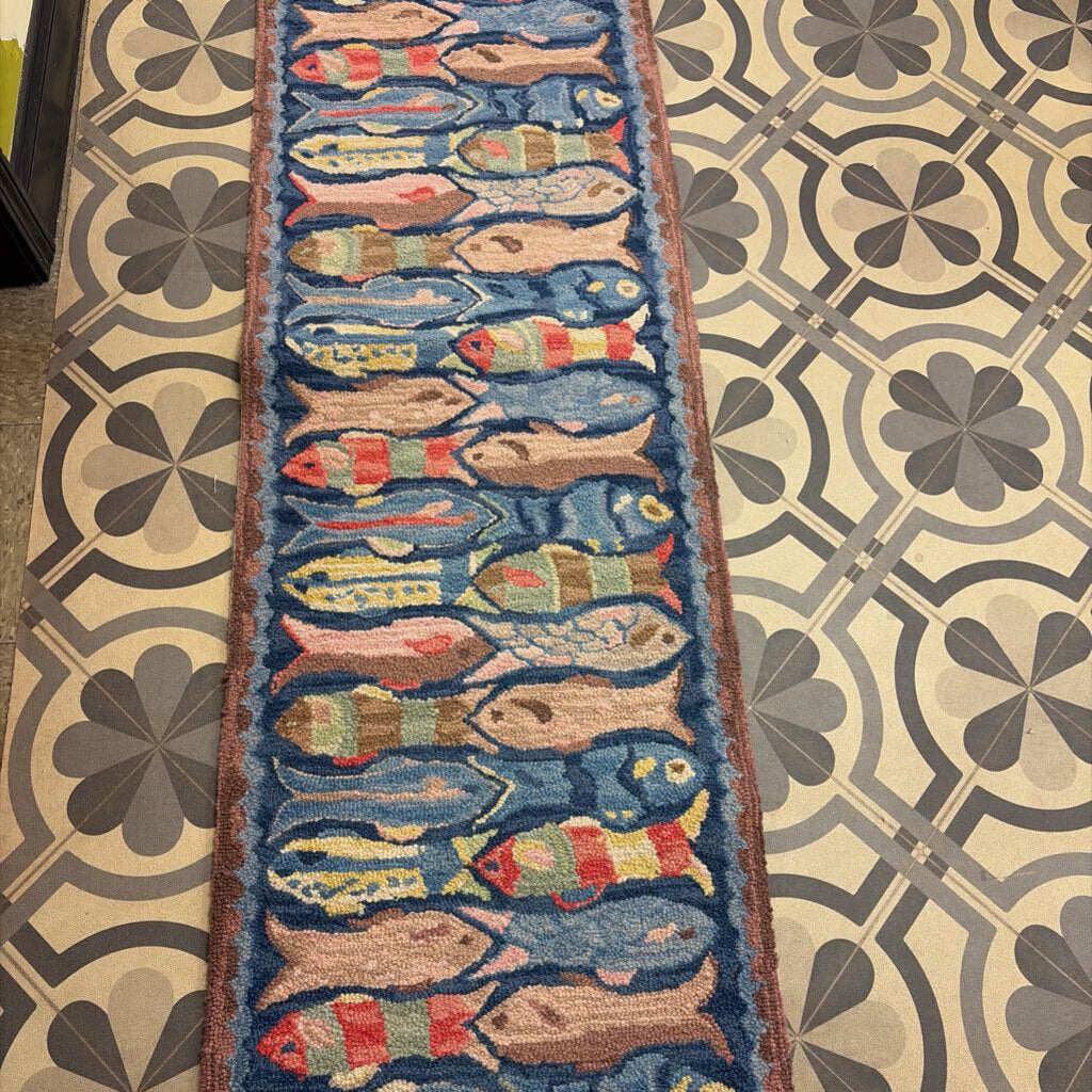 Michaelian Home "Swimming Fish" Hooked Wool Runner