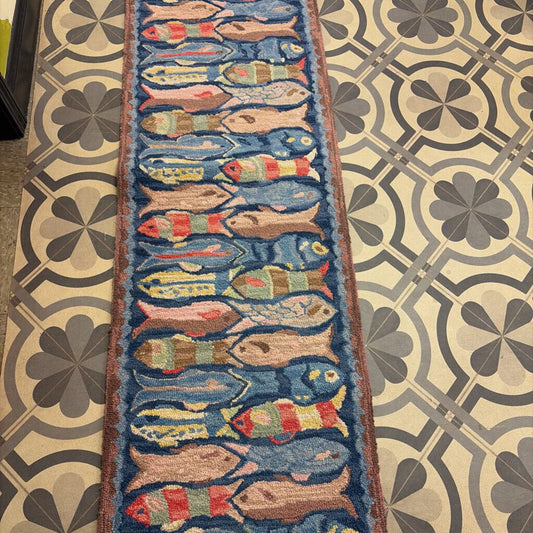 Michaelian Home "Swimming Fish" Hooked Wool Runner