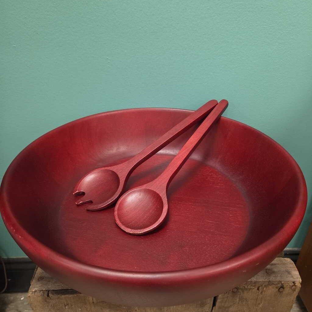 David & Carey International Acacia Wood Serving Bowl and Tongs