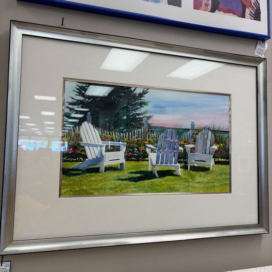 "Triplets" Watercolor by Harry Thompson III (Maine Artist), Framed