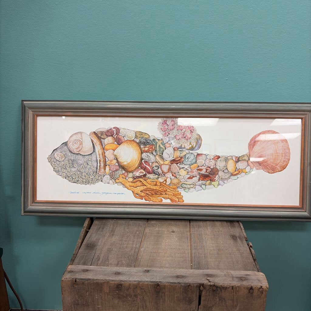 "Shellfish" Offset Lithograph Reproduction by Mimi Gregoire Carpenter - Framed