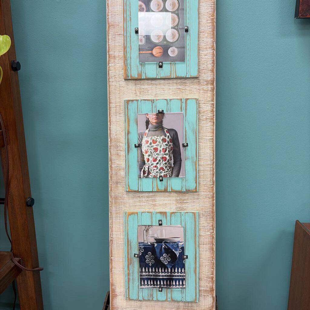 Rustic Photo Frame with Aqua Accents