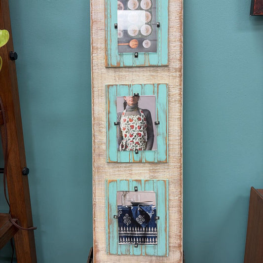Rustic Photo Frame with Aqua Accents