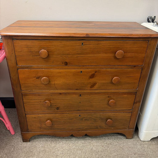 Vintage Wooden 4-Drawer Chest